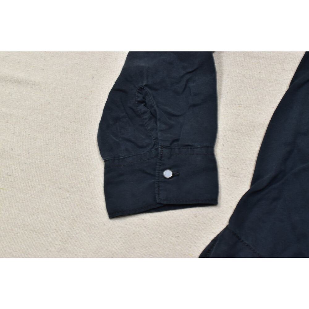 Gap 1969 Navy Black Lyocell Utility Button Down Shirt Top Blouse L Petite - Picture 4 of 8